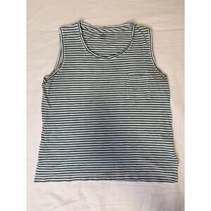 Madewell, Green/White Stripped Tank Size Medium